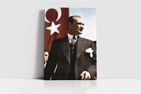 Türk Bayrağı Önünde Atatürk