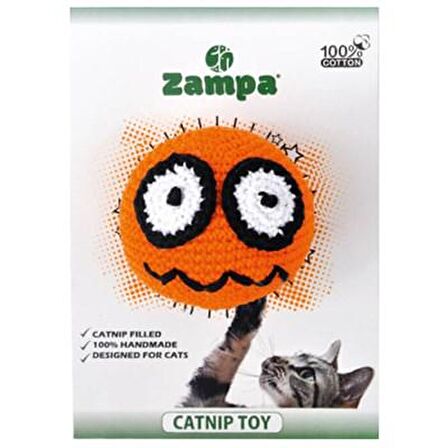 Zampa Catnipli Emoji Şekilli Örgü Kedi Oyuncağı