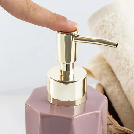 Porsima 3205 Seramik Sıvı Sabunluk - Tezgah Üstü Banyo Mutfak Lavabo Sabunluğu - 250 cc Pudra