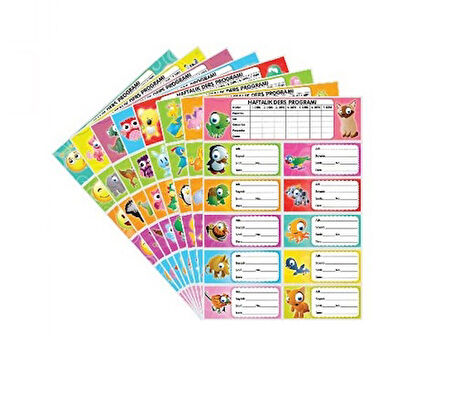 Seven Okul Etiketi 3Lü Farklı Modeller - 3 paket