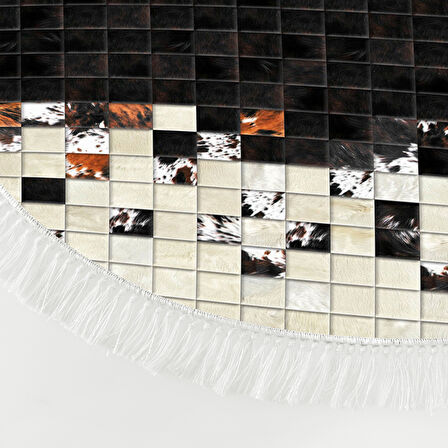 Dekoreko İnci Halı Dijital Saçaklı Oval 1914 Desen 1