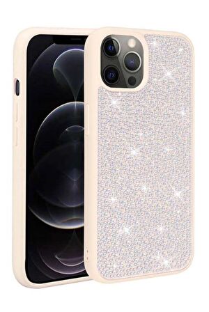 Apple iPhone 12 Pro Kılıf Parlak Taşlı Şık Tasarım Ston Kapak