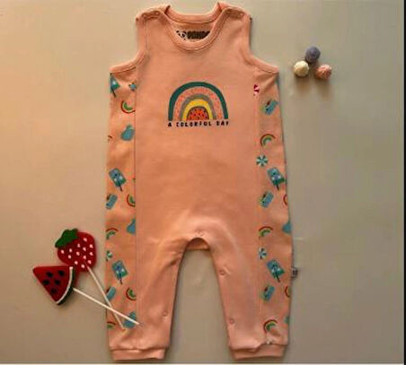 Kız Bebek Salopet Takım, Askılı Salopet K.kol Tshırt 100%cotton Çıtçıtlı,oeko-tex Class 1 Sert.