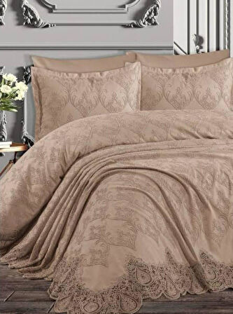 Royam Prestij Nilüfer Çift Kişilik Yatak Örtüsü Pike Takımı 6 Parça