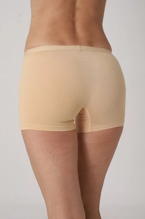 3'Lü Kadın Bej Modal Boxer Rahat Esnek Dikişsiz Boxer Külot - 1006