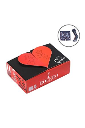 Bolero 2'li Erkek Boxer ve Çorap Seti