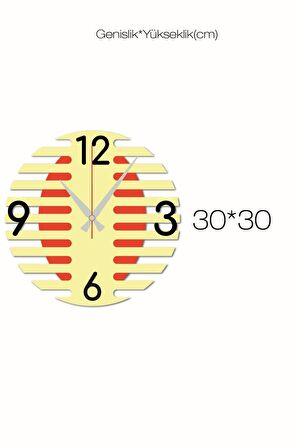 Dekoratif Ahşap Saat 30 Cm Duvar Saati