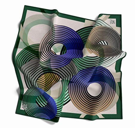 Levidor Trend Yeşil Yuvarlak  Desenli Kadın Eşarp