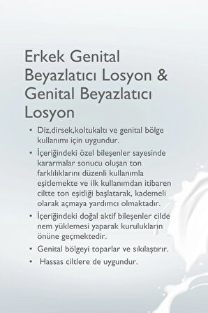 Baga Genital Bölge Beyazlatıcı Losyon & Erkek Genital Bölge Beyazlatıcı Losyon 2'li Set