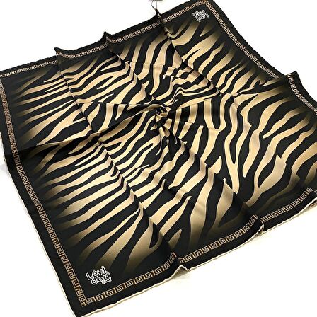 Levidor Siyah, Zebra Desenli İpek Eşarp