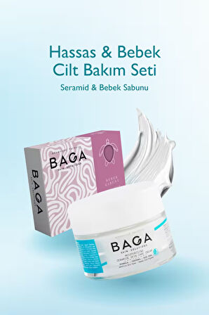 Hassas Ciltler Ve Bebekler İçin Cilt Bakım Seti Yara Yanık Sivilce Seramid Krem & Bebek Sabunu