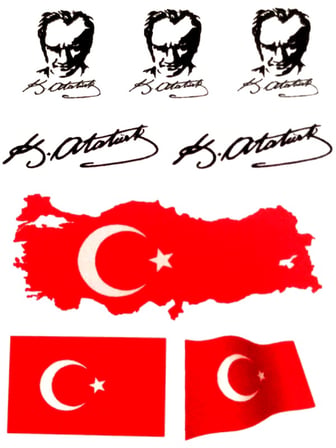 Dekoratif Etiket Sticker Türkiye Bayrakları 80X120Mm Dl-001 - 4 adet