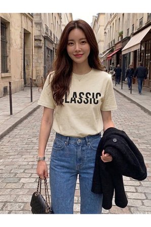 Unisex Classical Baskılı Tasarım Tshirt