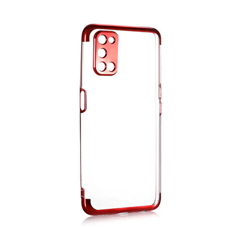 Oppo A52 Kılıf Zore Dört Köşeli Lazer Silikon Kılıf