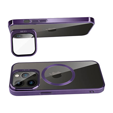 Apple iPhone 14 Pro Max Kılıf Magsafe Wireless Şarj Özellikli Standlı Zore Klon Kılıf