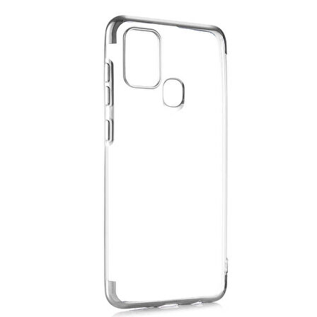 Galaxy A21S Kılıf Zore Dört Köşeli Lazer Silikon Kılıf