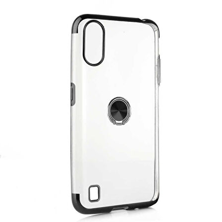 Galaxy A01 Kılıf Zore Gess Kenarları Renkli Yüzük Aparatlı Kılıf