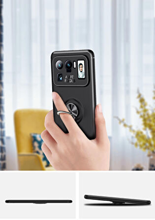 Xiaomi Mi 11 Ultra Kılıf Zore Ravel Yüzüklü Silikon Kılıf