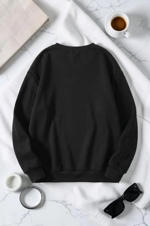 Unisex Monte Carlo Baskılı Bisiklet Yaka Sweatshirt