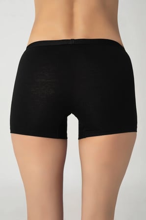 5'li Kadın Siyah Modal Boxer Rahat Esnek Dikişsiz Boxer Külot - 1006