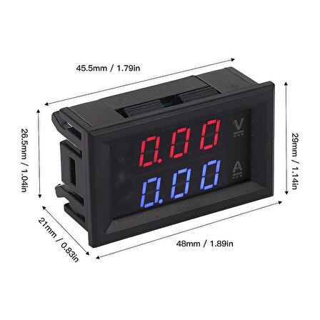Powermaster IC278B Dijital Volt Ampermetre DC Pano Tip Voltmetre Voltaj Ölçüm Gösterge Cihazı