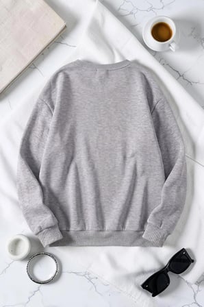 Unisex Monte Carlo Baskılı Bisiklet Yaka Sweatshirt