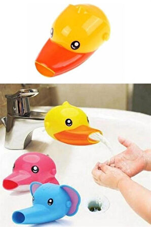 Çocuklar İçin Eğitici ve Güvenli Musluk Uzatıcı Genişletici Başlık Aparatı Ördek Figürlü