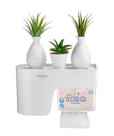 Rulopak Multitask Tek Çek Tuvalet Kağıdı Dispenseri Beyaz