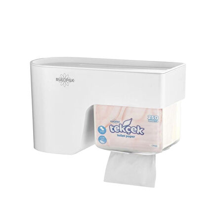Rulopak Multitask Tek Çek Tuvalet Kağıdı Dispenseri Beyaz