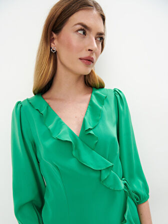 Ranum V-Yaka Mini Boy Regular Fit Yeşil Renk Elbise