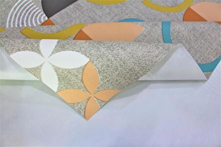 Elyaf Astarlı Silinebilir Pvc Muşamba Masa Örtüsü 8217-1ADPASTEL