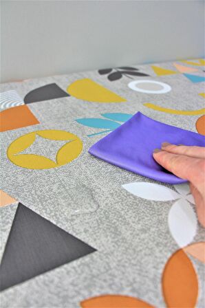 Elyaf Astarlı Silinebilir Pvc Muşamba Masa Örtüsü 8217-1ADPASTEL