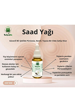 Tüy Azaltıcı Ve Tüy Önleme Saad Yağı Cyperus Oil Soğuk Sıkım Cold Press 30 ml