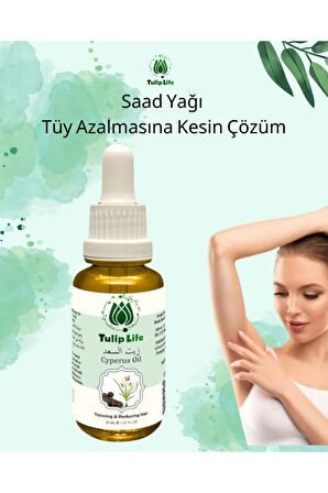 Tüy Azaltıcı Ve Tüy Önleme Saad Yağı Cyperus Oil Soğuk Sıkım Cold Press 30 ml