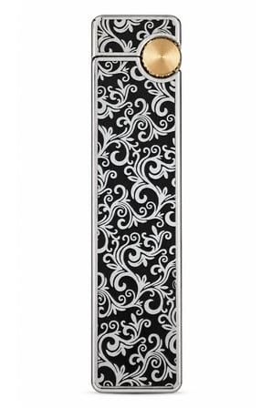 Hunter Soft Flame Gümüş Siyah Desenli Slim Metal Çakmak