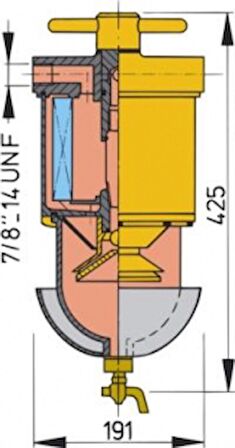 Vetus WS750 su ayırıcı/mazot filtresi 54 kg