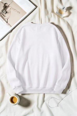 Unisex Sımple City Baskılı Bisiklet Yaka Sweatshirt