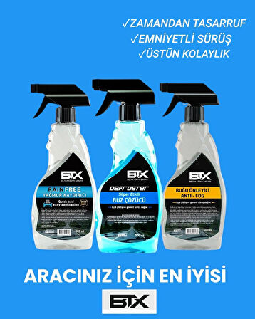 Yağmur Kaydırıcı 500ml - Buz Çözücü Defroster 500ml - Buğu Önleyici Sprey 500ml 3’lü Set