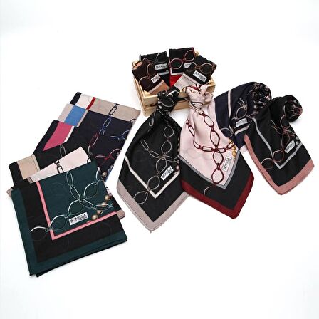 Alcanavm Bonjela Zincir Desenli Comfort Soft Eşarp