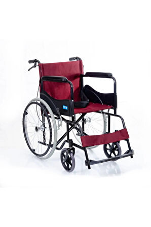 Medikaltec Dm809 Bordo Kumaş Standart Transfer Refakatçı Frenli Tekerlekli Sandalye