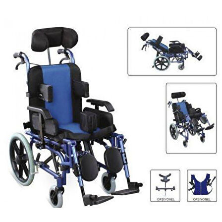 Medikaltec M958L 44CM Özellikli Yetişkin Tekerlekli Sandalye