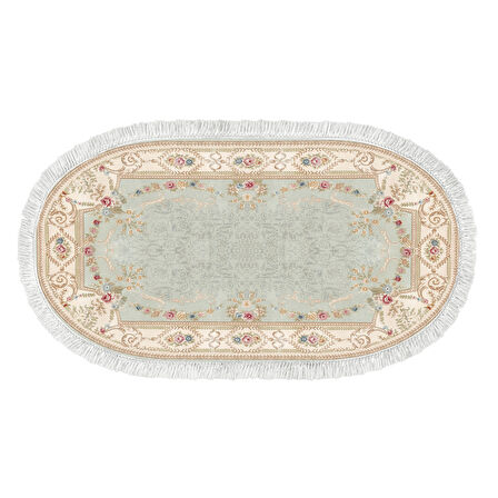 Dekoreko İpek Halı Dijital Saçaklı Oval 1800 Desen 4