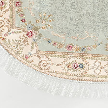 Dekoreko İpek Halı Dijital Saçaklı Oval 1800 Desen 4