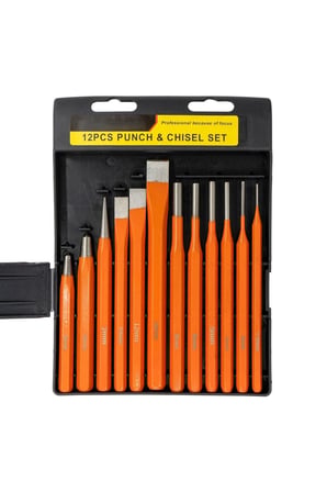  Düz Konik Pim Zımba Keski Takımı 12 Parça