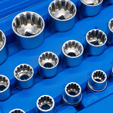 1/2" Spline 12 Köşe Lokma Anahtar Takımı 19 Parça