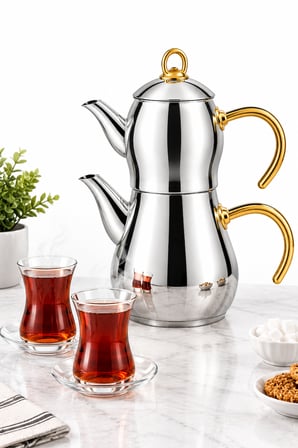 Aile Boyu Çaydanlık Takımı Gold