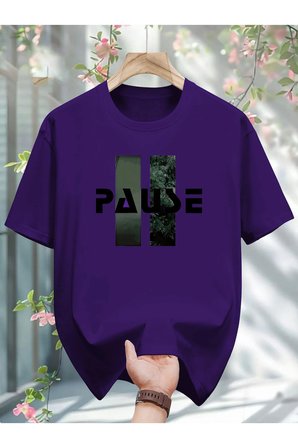 Unisex Pause Baskılı Tasarım Tshirt