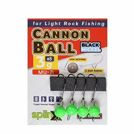 Spiinx Cannon Ball Mafsallı Glow Jig Head 