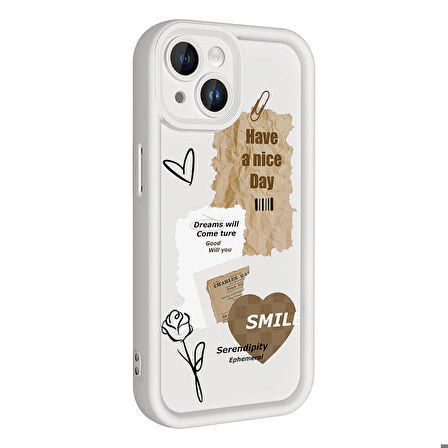iPhone 14 Kılıf Kamera Korumalı Baskılı Arka Yüzey Klas Kapak