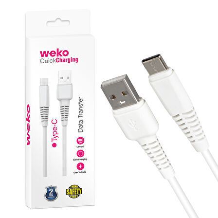 Weko WK-22021 Usb To Type-C Şarj Kablosu 1 Metre Cep Telefonu Şarj Aleti Kablosu